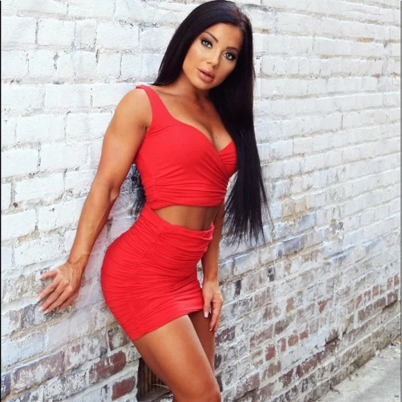 Windsor Skirts Piece Red Coord Crop Tank Top Skirt Windsor